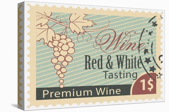 Wine Tasting Stamp-Lantern Press-Stretched Canvas