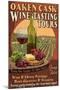 Wine Tasting - Vintage Sign-Lantern Press-Mounted Art Print