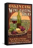 Wine Tasting - Vintage Sign-Lantern Press-Framed Stretched Canvas