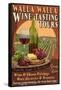 Wine Tasting - Walla Walla, Washington-Lantern Press-Framed Stretched Canvas