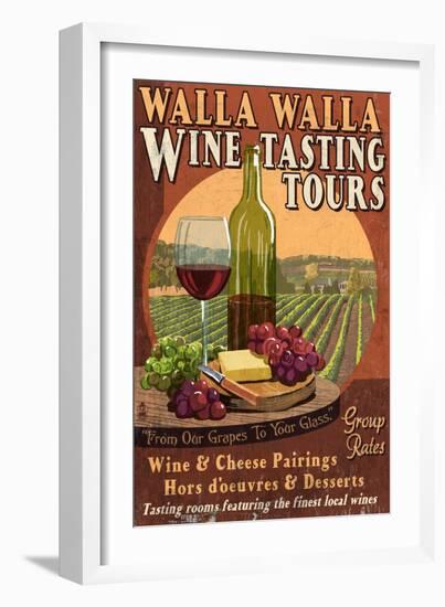 Wine Tasting - Walla Walla, Washington-Lantern Press-Framed Art Print