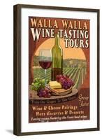 Wine Tasting - Walla Walla, Washington-Lantern Press-Framed Art Print