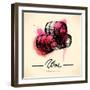 Wine Vintage Background. Watercolor Hand Drawn Illustration-Pim-Framed Art Print