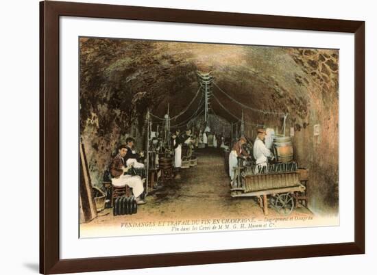 Wine Workers in French Cave-null-Framed Premium Giclee Print