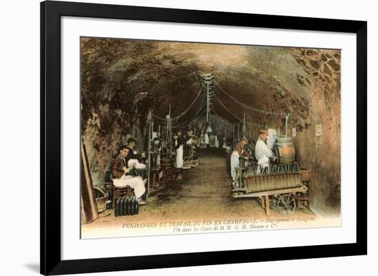 Wine Workers in French Cave-null-Framed Premium Giclee Print