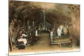 Wine Workers in French Cave-null-Mounted Premium Giclee Print