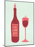 Wine-Cat Coquillette-Mounted Art Print