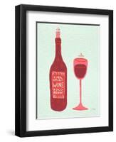 Wine-Cat Coquillette-Framed Art Print