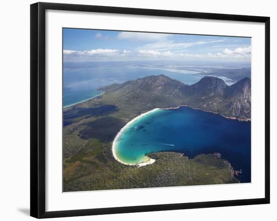 Wineglass Bay and the Hazards, Freycinet National Park, Tasmania, Australia-David Wall-Framed Photographic Print