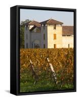 Winery Building and Golden Vineyard in Late Afternoon, Domaine Des Verdots, Conne De Labarde-Per Karlsson-Framed Stretched Canvas