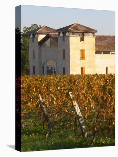 Winery Building and Golden Vineyard in Late Afternoon, Domaine Des Verdots, Conne De Labarde-Per Karlsson-Stretched Canvas