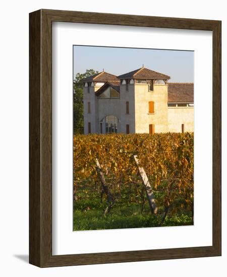 Winery Building and Golden Vineyard in Late Afternoon, Domaine Des Verdots, Conne De Labarde-Per Karlsson-Framed Photographic Print