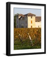 Winery Building and Golden Vineyard in Late Afternoon, Domaine Des Verdots, Conne De Labarde-Per Karlsson-Framed Photographic Print