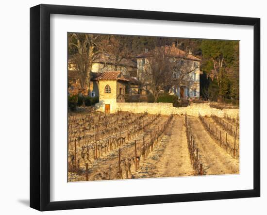 Winery Building at Chateau Saint Cosme, Gigondas, Vaucluse, Rhone, Provence, France-Per Karlsson-Framed Premium Photographic Print