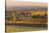 Winery in the Vineyards in Autumn at Sunset-Marcus Lange-Stretched Canvas