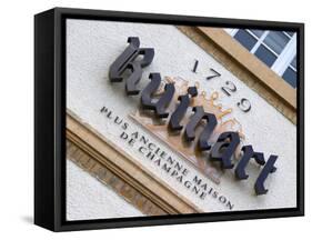 Winery Sign, Champagne Ruinart, Reims, Marne, Ardennes, France-Per Karlsson-Framed Stretched Canvas