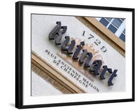 Winery Sign, Champagne Ruinart, Reims, Marne, Ardennes, France-Per Karlsson-Framed Photographic Print