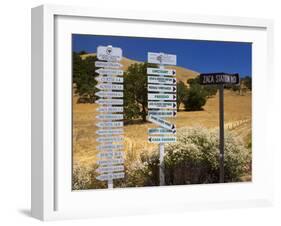 Winery Signs, Santa Ynez Valley, Santa Barbara County, Central California-Richard Cummins-Framed Photographic Print
