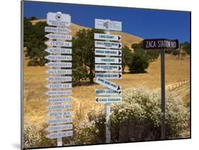 Winery Signs, Santa Ynez Valley, Santa Barbara County, Central California-Richard Cummins-Mounted Photographic Print