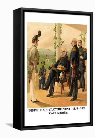 Winfield Scott at the Point - 1858 - 1861 - Cadet Reporting-Henry Alexander Ogden-Framed Stretched Canvas