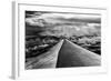 Wing of Airplane Flying in Mid-Air under and Between Clouds-Liyun Yu-Framed Photographic Print