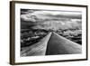 Wing of Airplane Flying in Mid-Air under and Between Clouds-Liyun Yu-Framed Photographic Print