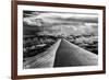 Wing of Airplane Flying in Mid-Air under and Between Clouds-Liyun Yu-Framed Photographic Print