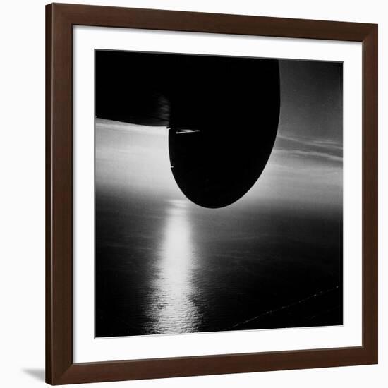 Wing of Plane Showing Above the Atlantic Ocean as Seen from a Pan Am Clipper-Bernard Hoffman-Framed Premium Photographic Print