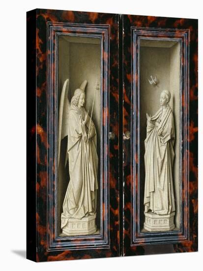 Winged Altarpiece 1437, Exterior Wings: Annunciation-Jan van Eyck-Stretched Canvas