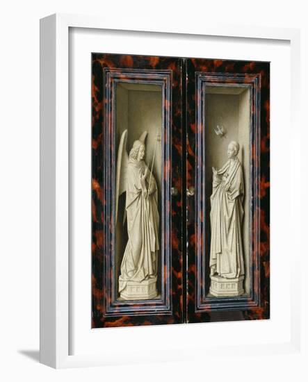 Winged Altarpiece 1437, Exterior Wings: Annunciation-Jan van Eyck-Framed Giclee Print