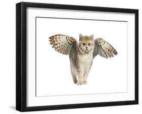 Winged Cat-null-Framed Art Print