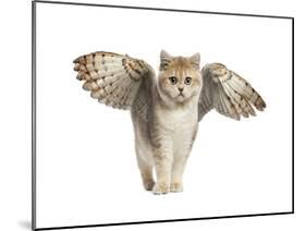 Winged Cat-null-Mounted Art Print