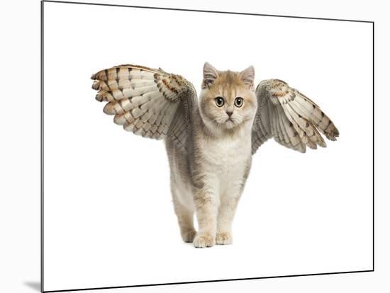 Winged Cat-null-Mounted Art Print