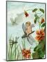 Winged Fairy Riding a Dragonfly Near Nasturtium Flowers, 1882-null-Mounted Giclee Print