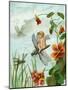 Winged Fairy Riding a Dragonfly Near Nasturtium Flowers, 1882-null-Mounted Giclee Print