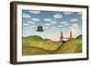 Winged Hat in Surreal Landscape-rolffimages-Framed Art Print