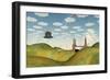 Winged Hat in Surreal Landscape-rolffimages-Framed Art Print