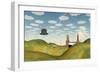 Winged Hat in Surreal Landscape-rolffimages-Framed Art Print