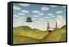 Winged Hat in Surreal Landscape-rolffimages-Framed Stretched Canvas