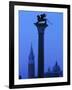 Winged Lion Column, St. Mark's Sq, Vencie, Italy-Walter Bibikow-Framed Photographic Print