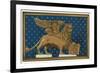 Winged Lion with Book-Found Image Press-Framed Giclee Print