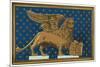 Winged Lion with Book-Found Image Press-Mounted Giclee Print