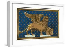 Winged Lion with Book-Found Image Press-Framed Giclee Print