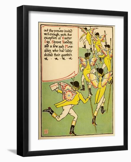 Winged Pages Deliver Invitations-Walter Crane-Framed Art Print