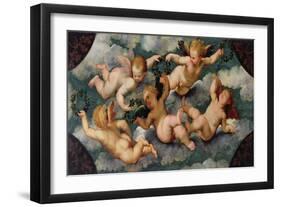 Winged Putti with Garlands-Paris Bordone-Framed Giclee Print