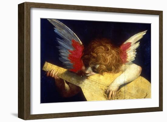 Winged Putto Playing a Lute, 16th Century-Fiorentino Rossi-Framed Giclee Print