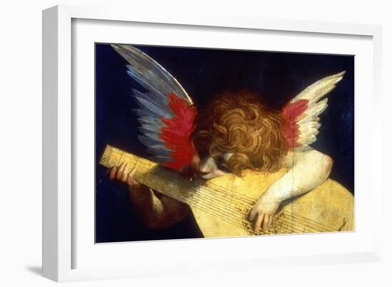 Winged Putto Playing a Lute, 16th Century-Fiorentino Rossi-Framed Giclee Print