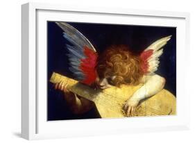 Winged Putto Playing a Lute, 16th Century-Fiorentino Rossi-Framed Giclee Print