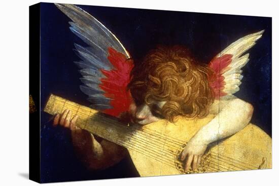 Winged Putto Playing a Lute, 16th Century-Fiorentino Rossi-Stretched Canvas