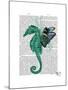 Winged Seahorse-Fab Funky-Mounted Art Print